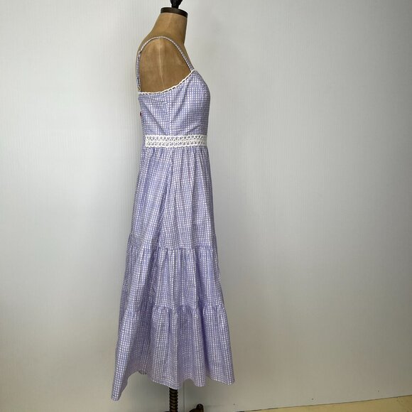 Lilly Pulitzer Dress Women 8 Olivet Stretch Midi Gingham Pocket Party Core Ni - Picture 5 of 16